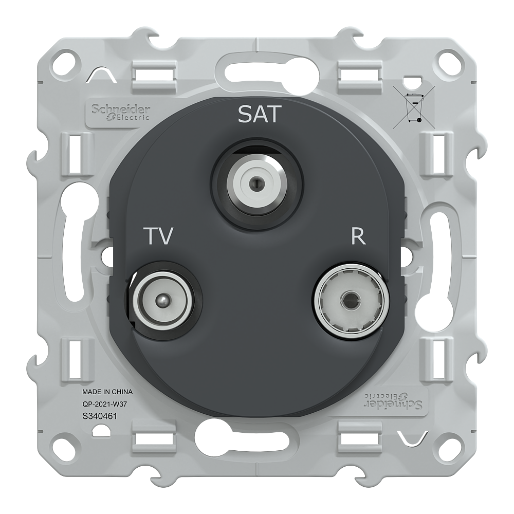 Prise TV-R-SAT Anthracite